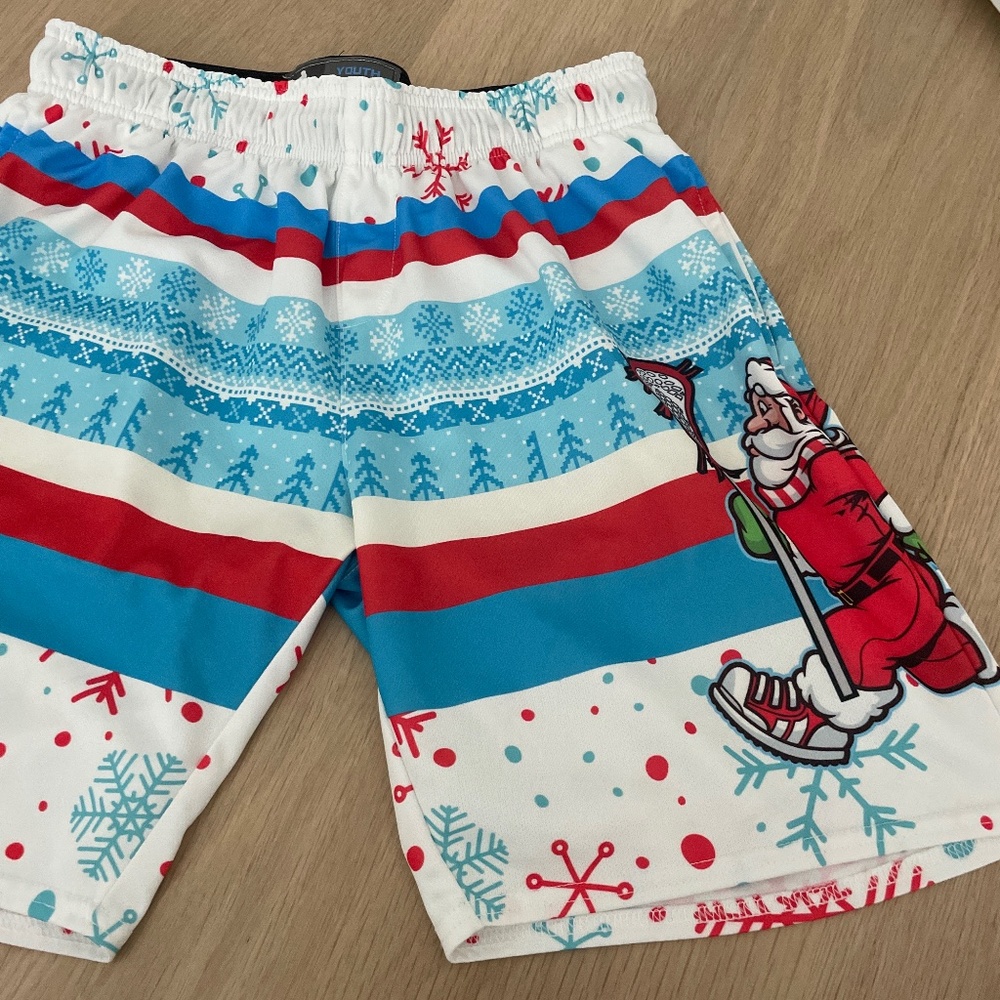 boys XL santa lacrosse shorts